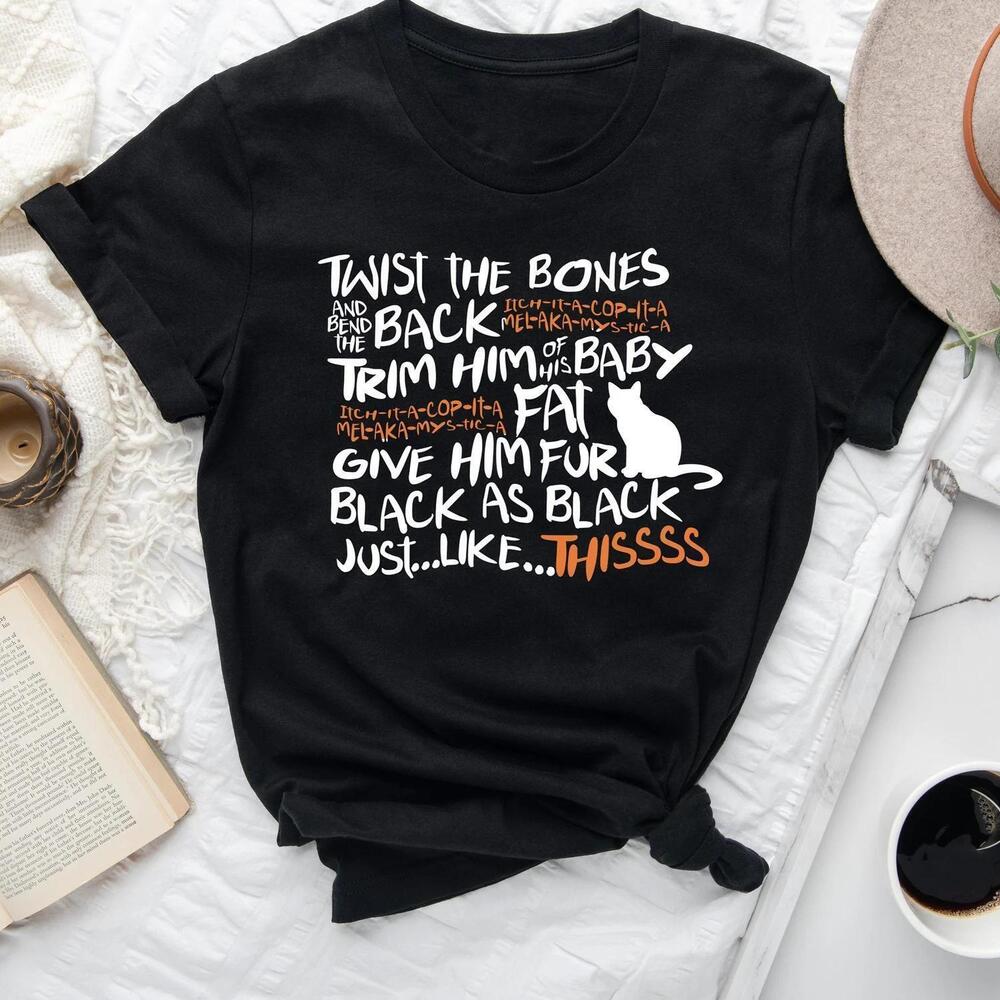 Twist The Bones Halloween Shirt, Black Cat Halloween T-Shirt, Halloween